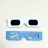 Lunettes à Effet Spécial avec Lentille de Diffraction Personnalisée, Design Feux d'Artifice en Papier, Grille, Support de Carte en Forme de Cœur, Logo Promotionnel