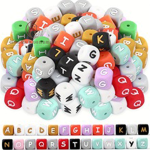 ลูกปัดซิลิโคนรูปตัวอักษรภาษาอังกฤษขนาด12มม. สำหรับทำของเล่นและเครื่องประดับสำหรับเด็กทารกที่เคี้ยวได้ - Product Image 6