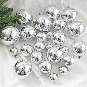 En stock, ornements de Noël, boule de Noël en plastique, 4 cm-20 cm, boule de Noël en plastique brillante, boule de Noël plaquée brillante, décorations pour arbre de Noël - Product Image 4