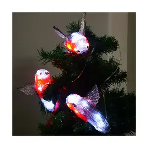 5 * 8L 3色鳥装飾ランプクリップ付きLEDライトクリスマス屋外