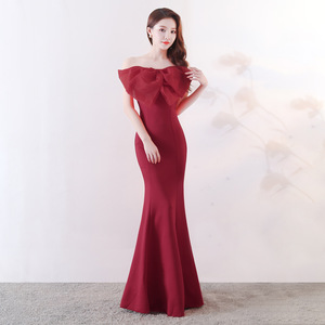 1377 # robe de soirée longue nouveau Sexy Banquet hôte poitrine queue de poisson minceur robe courte femme - Product Image 4
