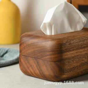 Boîte à mouchoirs en bois, couleur rétro, pour voiture, salon, salle de bain, rangement domestique - Product Image 1