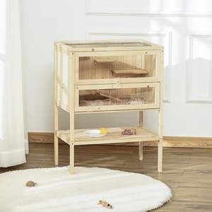 Fabricant de cages pour petits animaux avec roue de roulement Cage pour hamster en bois pour meubles de patio pour les soins des rats et des hamsters - Product Image 1