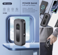 Vente en gros de chargeur de téléphone portable à charge rapide 10000 Mah 22.5W Affichage à LED Câble de type C intégré pour les voyages