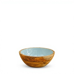 Tazón de Madera Ecológico Hecho a Mano con Revestimiento Cerámico, Diseño Clásico Wabi Sabi, Apto para Lavavajillas y Duradero, para Servir Comida en Fiestas - Product Image 5