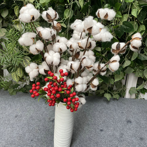 Bouquet de fleurs artificielles en coton Queyiyi, 5 à 7 têtes, pour décorations photographiques - Product Image 4