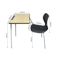 Chaise d'entraînement ergonomique avec grand tableau d'écriture, ensemble bureau et chaise en bois pour l'école, table d'étude pour étudiants en classe et adultes
