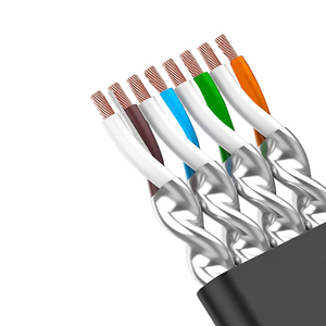 Câble Ethernet plat D-Sunty CAT7 SSTP 32AWG BC 0,5m-30m, cordon de raccordement RJ45, connecteur 4 paires, gaine PVC noire, câble réseau - Product Image 4