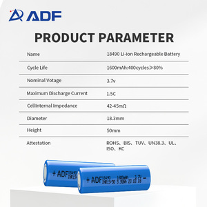 공장 가격 18490 18500 <span class=keywords><strong>3.7v</strong></span> 1600mah 원통형 리튬 이온 배터리 셀 - Product Image 3