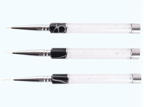 Ensemble de 3 pinceaux à ongles avec manche en strass blanc, pinceaux de précision pour la peinture, pour la décoration de la manucure - Product Image 5