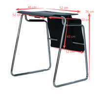 Chaise de formation commerciale pliable en plastique, chaise d'école, table