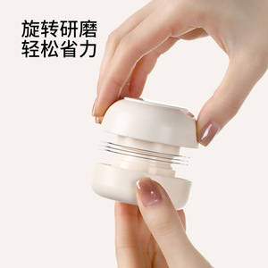 Portable Pill <b>Grinder</b> White <b>Plastic</b> Manual Pill Splitter Dispenser 420 Stainless Steel Covered Design - Product Image 1