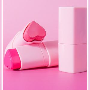 Bâton de fard à joues pigmenté végétalien de haute qualité Crème de maquillage pour le visage coeur rose longue durée Blush Logo personnalisé en gros - Product Image 2