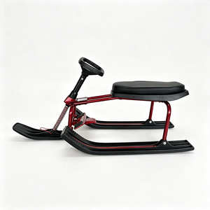 Luge en métal pour une personne avec commande <span class=keywords><strong>de</strong></span> direction, structure amortissante, jouet d'hiver pour enfants et adultes pour la montagne - Product Image 3