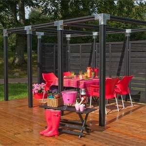 Marco de aluminio pérgola jardín metal <span class=keywords><strong>cenador</strong></span> soporte de esquina para Gazebo al aire libre, parrilla de madera Gazebo - Product Image 6