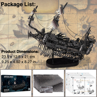 Rompecabezas Metálico 3D Piececool Barco Fantasma, Kit de Modelo para Armar, Set de Construcción del Barco Pirata Holandés Volador para Adultos