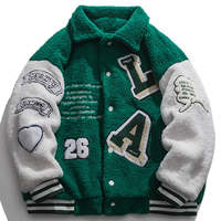 Broderie personnalisée Baseball lâche décontracté universitaire Sport Jersey polaire Veste de baseball pour hommes