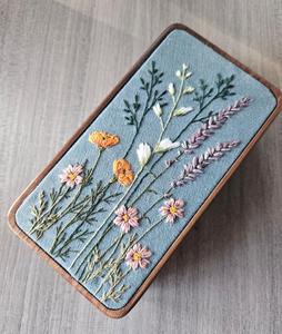 Hot Selling Walnut Wood Rectangle Embroidery <strong>Box</strong> Eco-Friendly Small Slide Top Wooden Gift <strong>Box</strong> for Jewelry Organizer - Product Image 2