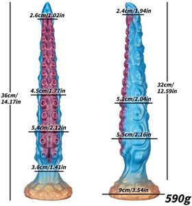 Dildo anal fantaisie <span class=keywords><strong>en</strong></span> forme de tentacule de pieuvre extra long de 13,7 pouces, grand serpent anal avec texture riche et nœuds pour hommes, femmes et couples - Product Image 5
