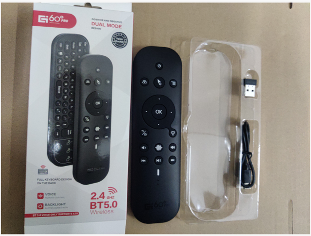 Voice Remote with Air Mouse Backlit 2.4G WiFi/BT5.0 - Compatible with Nvidia Shield, PC, Projector, Android TV Box HTPC G60S Pro