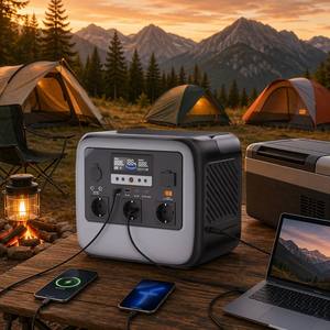 Station d'alimentation solaire 1200W avec triple prise AC, USB-C PD 3.0, écran LCD, pour camping hors réseau et urgences domestiques - Product Image 3