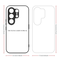 Coque de téléphone portable personnalisable vierge en TPU 2D pour sublimation, impression par transfert thermique, protection pour Tecno Camon 50 50Pro 4G
