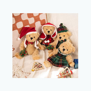 Wholesale Cute Couple Christmas Teddy Bear <b>Plush</b> <b>Toy</b> with PP Cotton Filling Washed Finish Super Soft Fabric-Stress Relief Gift - Product Image 1