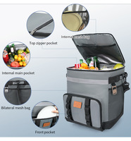 Sac à dos isotherme portable 35L avec roulettes, chariot détachable, grande capacité, pliable, moderne, pour camping, pique-nique, voiture