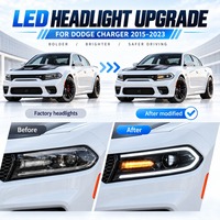 Feux avant LED DRL à changement de couleur RGB PCS-H22 pour Dodge Charger 2015-2023 GT RT SRT, ensemble de feux de signalisation séquentiels