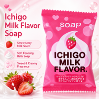 Savon Pelican fabriqué au Japon, saveur Ichigo Milk, solide, 80g, lait de fraise, mousse crémeuse, savon japonais mignon, vente en gros