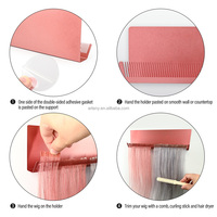 Support de rangement pour extensions de cheveux en acier inoxydable rose brillant avec logo personnalisé ARLANY, robuste et pratique pour l'affichage et le rangement des perruques et des postiches