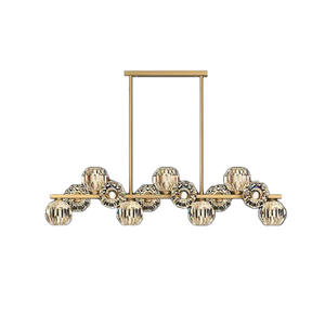 โคมไฟระย้าคริสตัลทองแดงสไตล์นอร์ดิกหรูหราทันสมัยแบบมินิมอลสำหรับบาร์ - Product Image 6