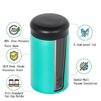 Bouteille isotherme 400 ml en acier inoxydable 304 à double paroi, écologique, sans BPA, résistante à l'eau chaude, isolation thermique 12-24 heures