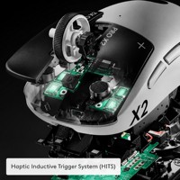 Souris de jeu sans fil ergonomique PRO X2 SUPERSTRIKE avec retour haptique, déclencheur à 6 niveaux d'intensité, 5 boutons, réduction de la latence de 30 ms
