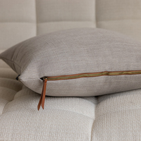 Housse de coussin géométrique tissée en faux lin solide de Innermor Home Decor, personnalisable pour canapé