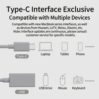 Adaptateur USB2.0 Type C vers USB-A avec prise en charge OTG pour téléphones portables, 100% compatible OEM, transfert de données facile