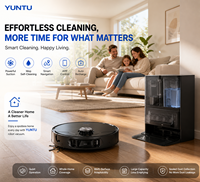 Robot aspirateur et serpillière intelligent à vision IA avec une puissance d'aspiration de 25000 Pa et station de nettoyage automatique à l'eau chaude pour usage domestique