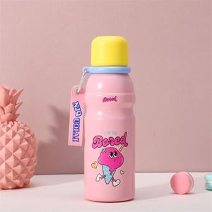 Cute Cartoon Print Insulated Stainless <b>Steel</b> Water <b>Bottle</b>, BPA Free Double Wall Vacuum Flask with Hand Strap - Product Image 4