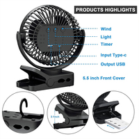 Mini ventilateur avec veilleuse Led Usb Rechargeable lumière d'appoint ventilateur de bureau lampe de Table Portable ventilateur Variable