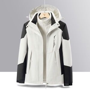 Veste coupe-vent colorée pour femmes, avec capuche amovible, manches longues, coupe-vent, pour vêtements de travail - Product Image 3