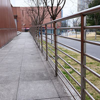 Garde-corps personnalisable en acier inoxydable et verre trempé avec colonne à fente pour carte, pour escaliers et aménagements de centres commerciaux
