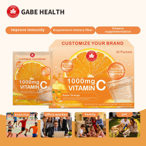 Orange 1000mg Vitamine C Effervescente en Poudre en Stick Antioxydant Éclaircissant pour la Peau Soutien Immunitaire pour Complément Nutritionnel Quotidien - Product Image 1