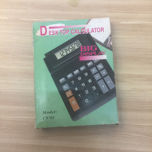 Desk Top Calculator C9701 Big Display 8 Digits Battery Powered Black ABS Material - Product Image 1