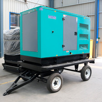 Groupe électrogène diesel portable super silencieux Leiteng 20-150 kW triphasé sur remorque, groupe électrogène industriel mobile sur remorque