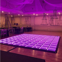 Système de sol magnétique lumineux pour fête de mariage avec éclairage LED 3D IP65 et verre trempé