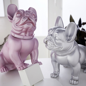 Statue de bouledogue français rouge/noir personnalisée de 30 cm pour l'intérieur, figurines d'animaux - Product Image 5