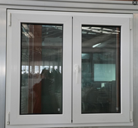 Ventana de PVC de Doble Acristalamiento, Ventana de Plástico Blanca, Ventanas Abatibles de PVC