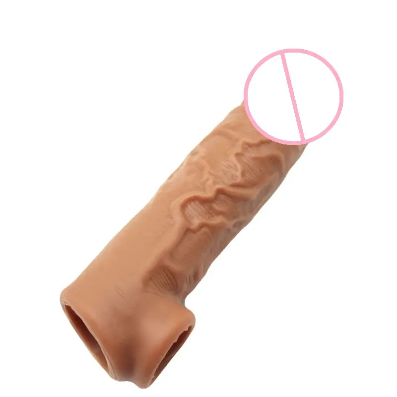 Realistico custodia del pene riutilizzabile TPE Dildos preservativo ritardo eiaculazione Dick ingrandimento giocattoli sessuali per gli uomini