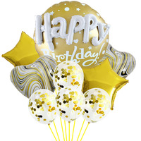 Ensemble de ballons en aluminium ronds de 22 pouces pour anniversaire, avec paillettes en forme de cœur, 76 g, pour décorations de fête d'anniversaire