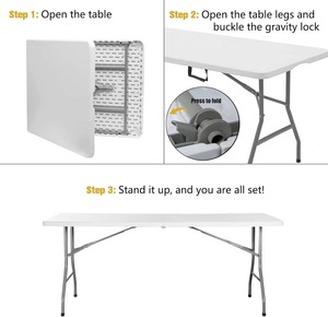 6ft Folding <strong>Tables</strong> Outdoor Rectangle <strong>Table</strong> HDPE <strong>Foldable</strong> Party Dining Rental Plastic Portable Camping <strong>Table</strong> - Product Image 4